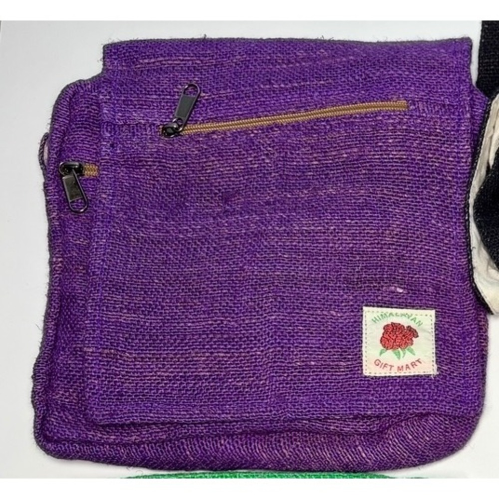 New Hemp Crossbody Himalayan Gift Mart Messenger Bag Med Purple Boho Hip Bag